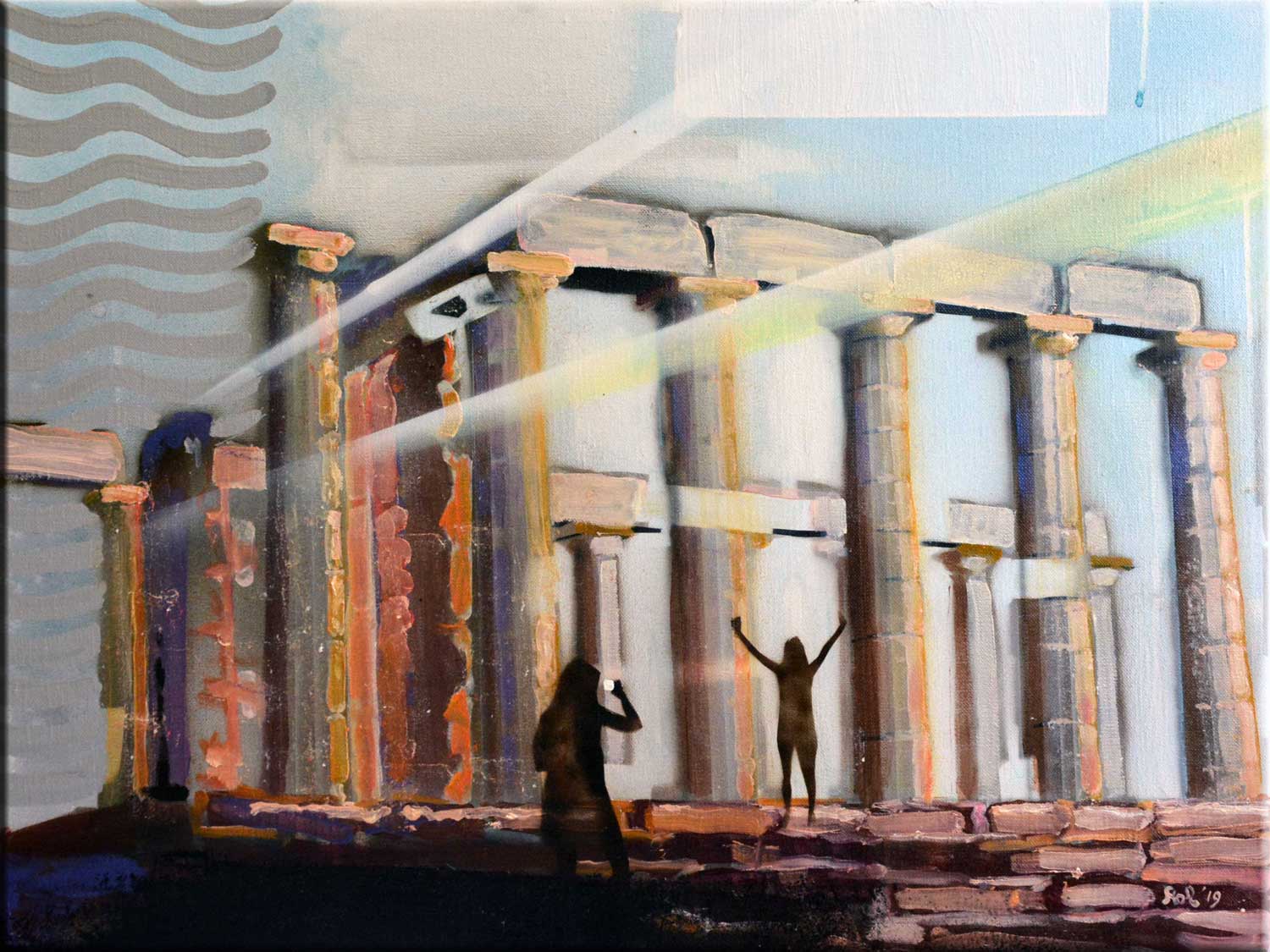Painting Cap Sounion by Rob Lieveloo