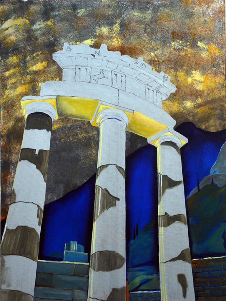 Painting / Peinture Delphi, Tholos, Rob Lieveloo