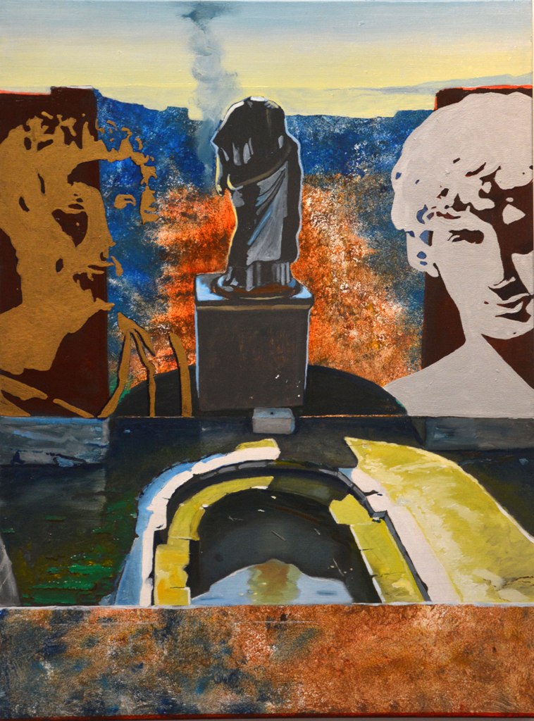 Painting / Peinture Hadrien et Antinuous à Dion, Greece, Rob Lieveloo