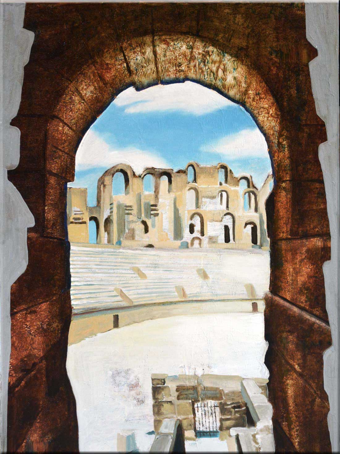 Painting Tunisia El Jem by Rob Lieveloo