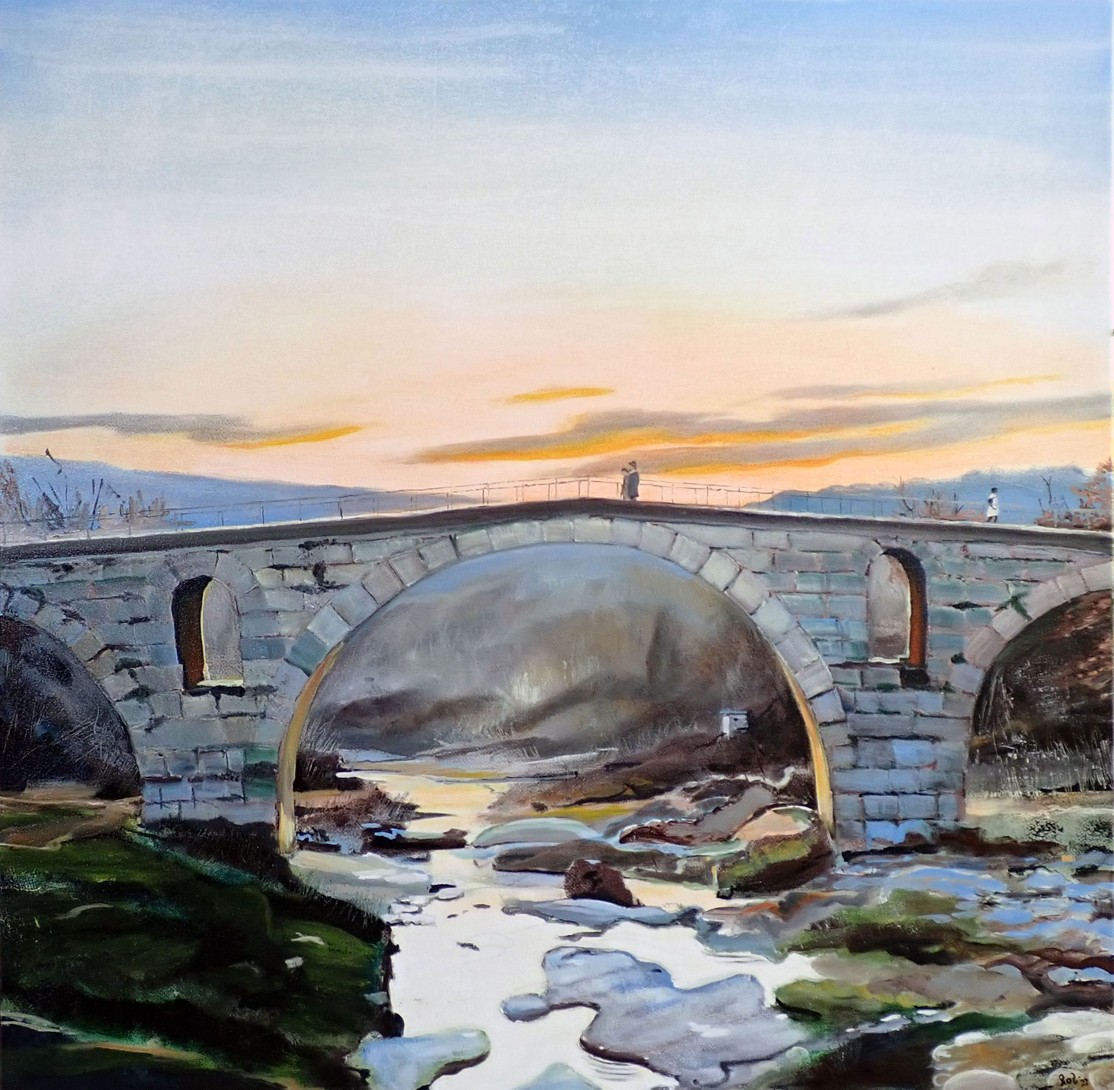 Painting / Peinture Pont Julien, Rob Lieveloo