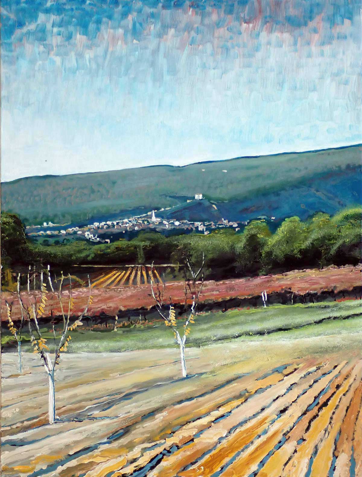 Painting St_Saturnin_les_Apt, Bourgane, automne 17h by Rob Lieveloo