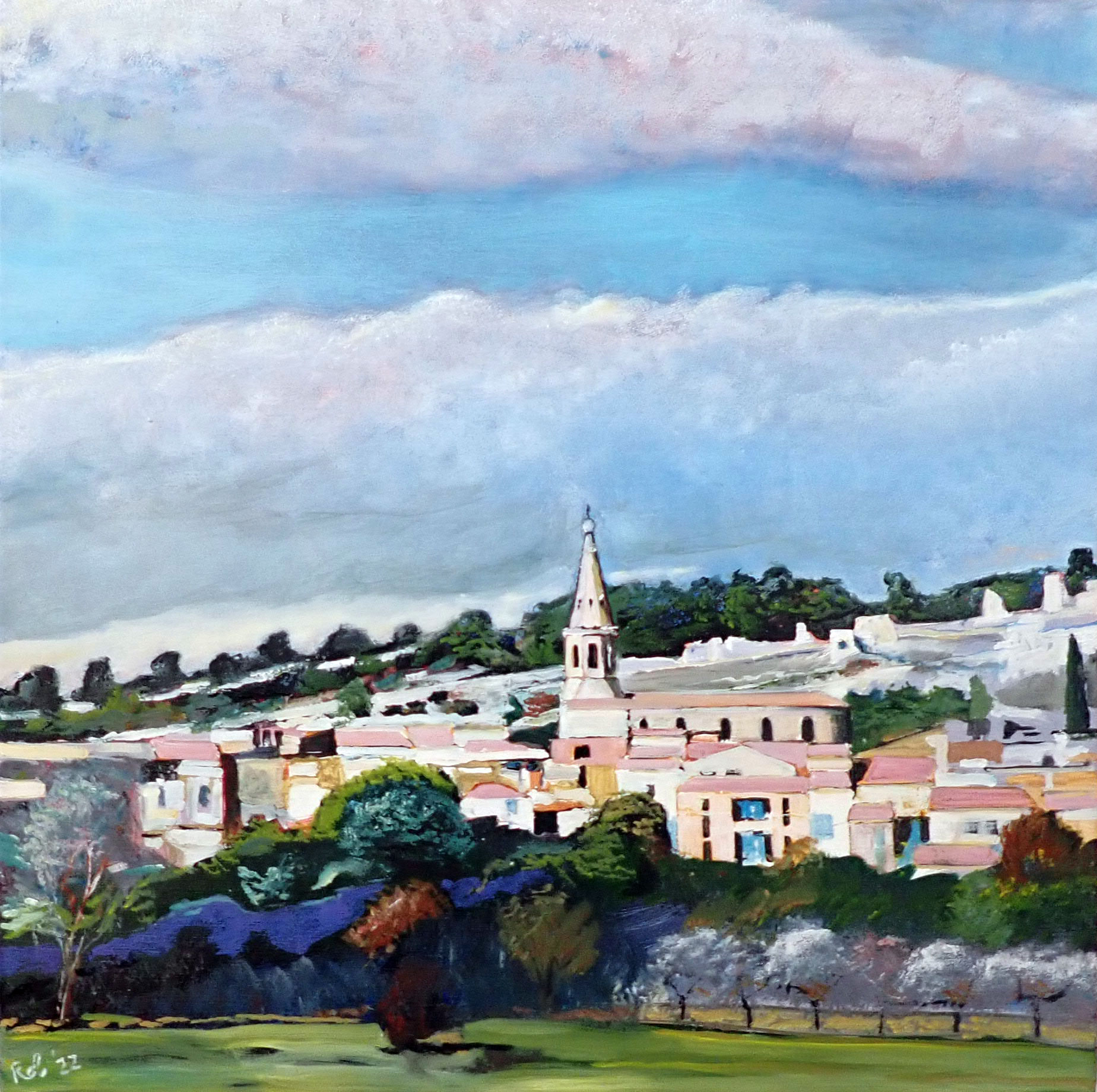 Painting St Saturnin les Apt, printemps 3 by Rob Lieveloo