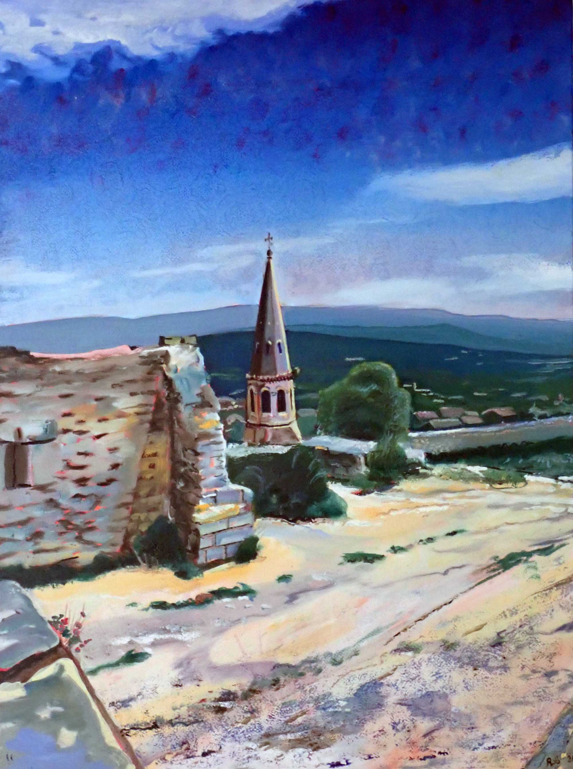 Painting St_Saturnin_les_Apt, Old village by Rob Lieveloo
