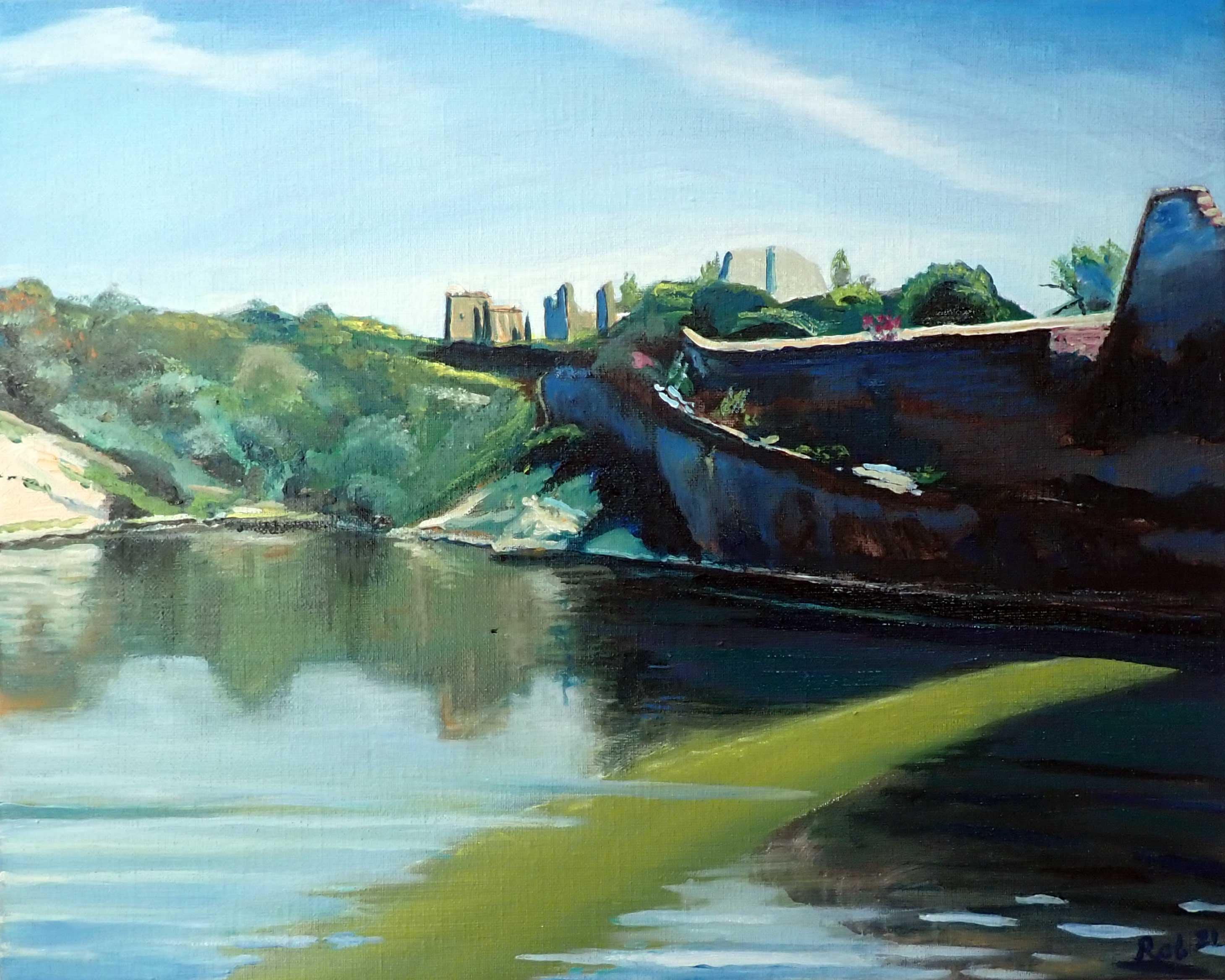 Painting / Peinture St_Saturnin_les_Apt, barrage, Rob Lieveloo