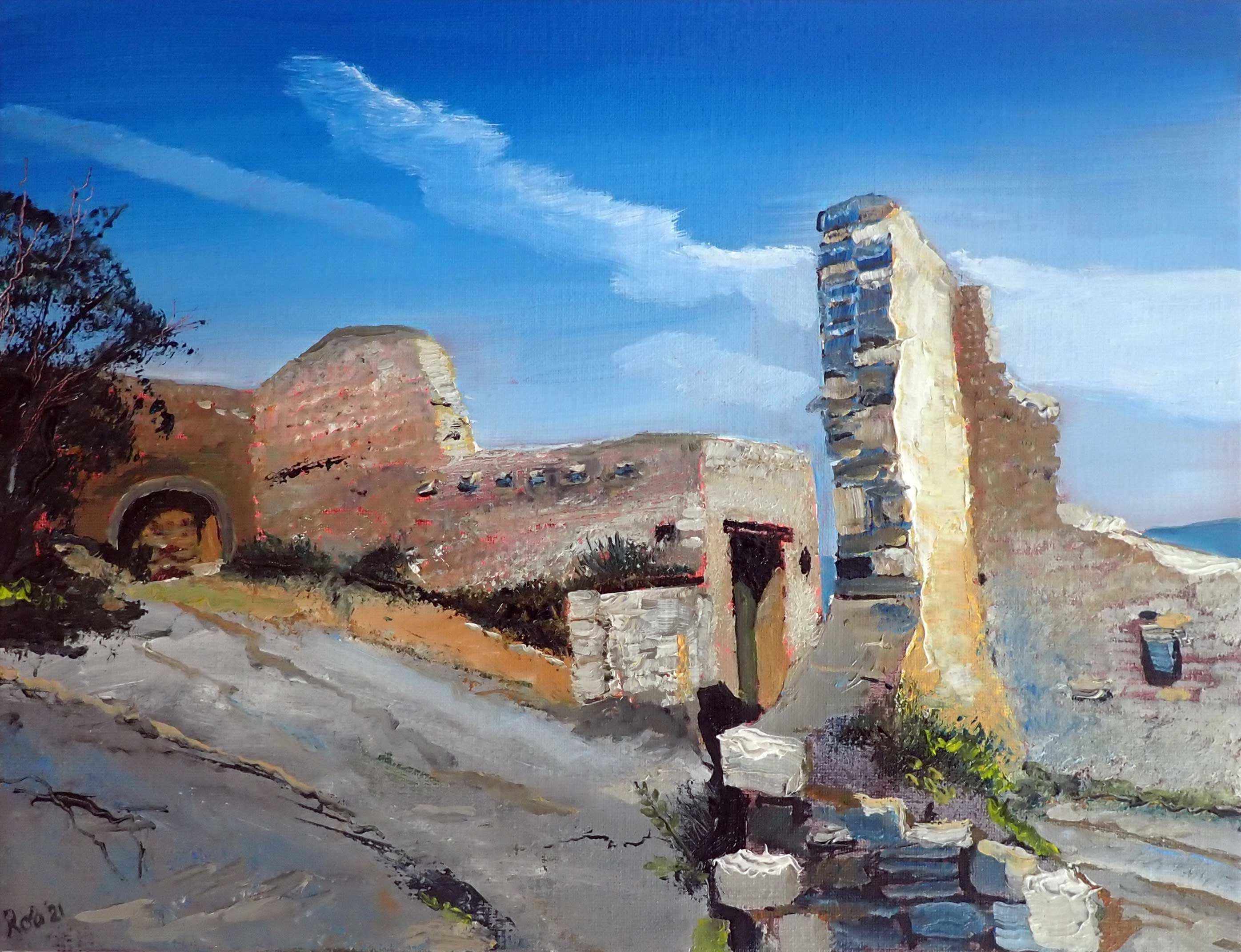 Painting / Peinture St_Saturnin_les_Apt, Old village, Rob Lieveloo