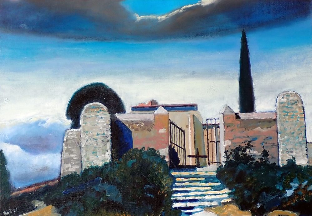 Painting St_Saturnin_les_Apt, chapelle castrale by Rob Lieveloo