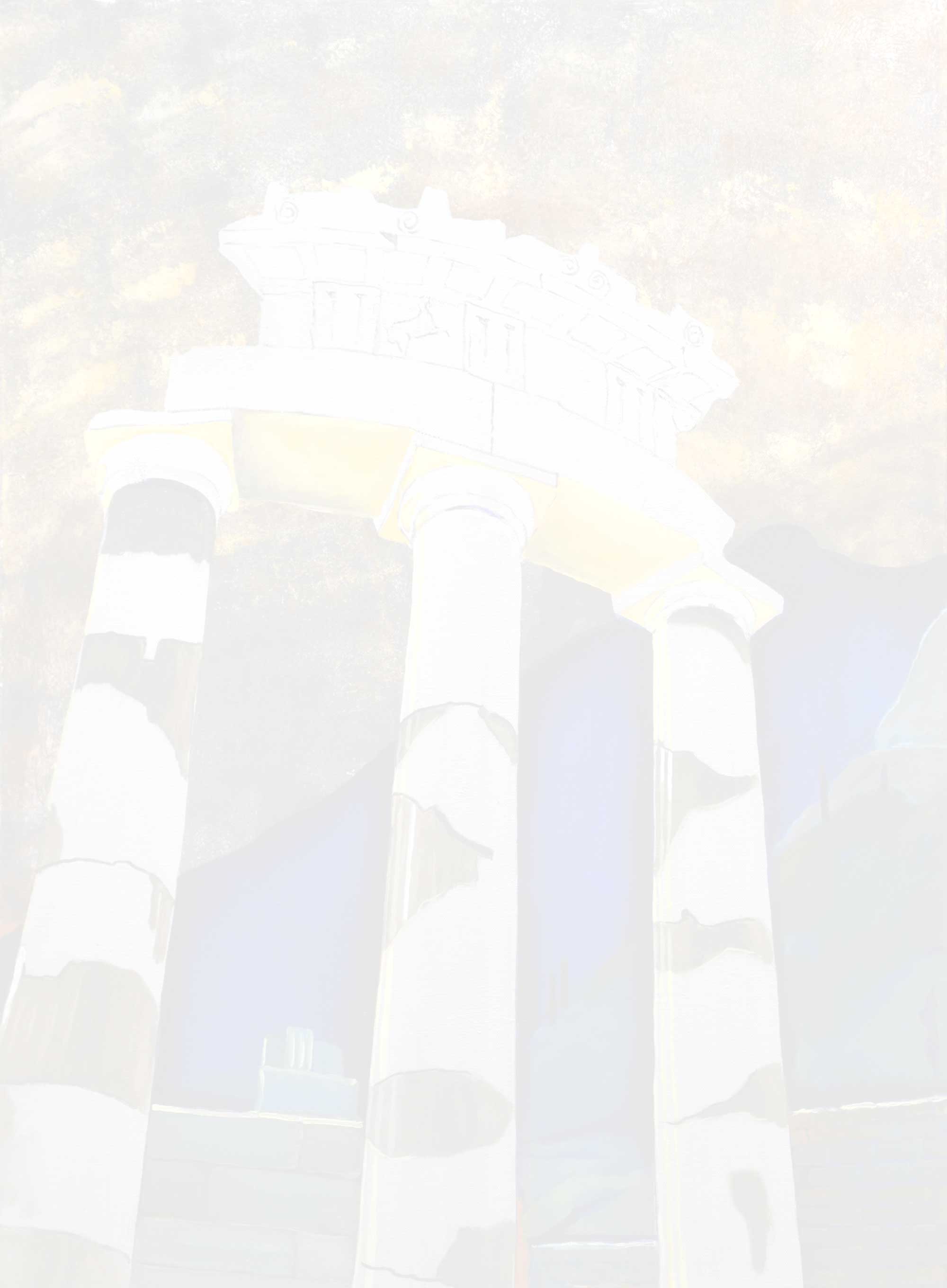 Painting / Peinture Delphi, Tholos, Rob Lieveloo