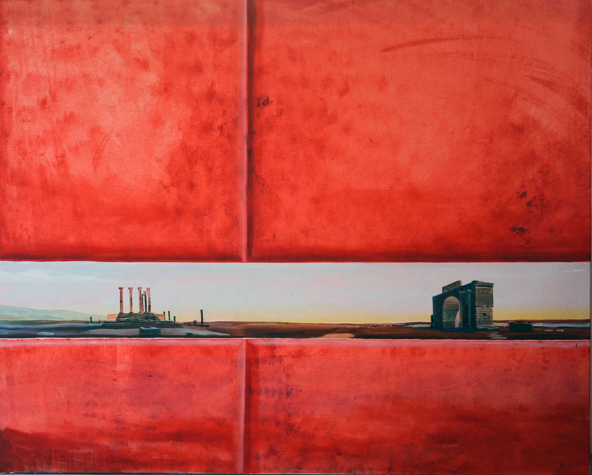 Painting / Peinture Hypo à Volubilis, Maroc, Rob Lieveloo